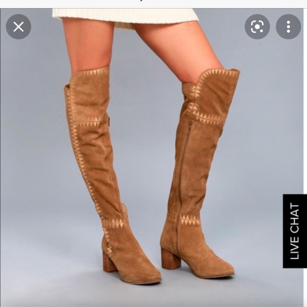 Coconuts tan OTK boots